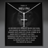 Colar cruz clássico masculino - Meu Pai com cartão dedicatória