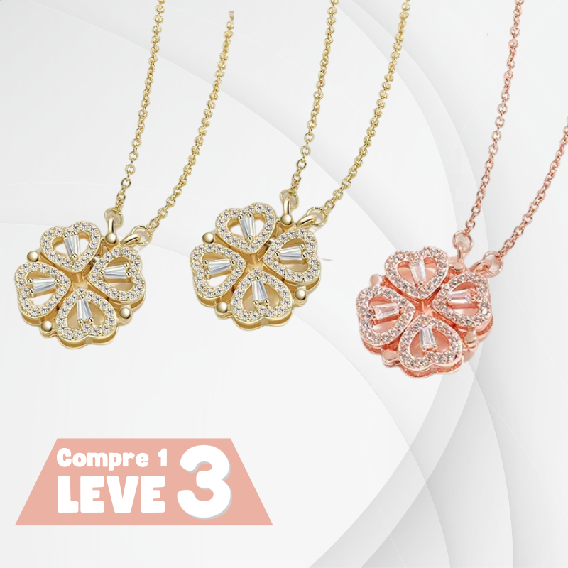 Compra 1 leve 3 - Colar Trevo de Coração