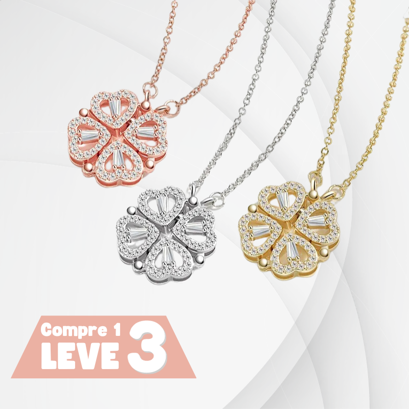Compra 1 leve 3 - Colar Trevo de Coração