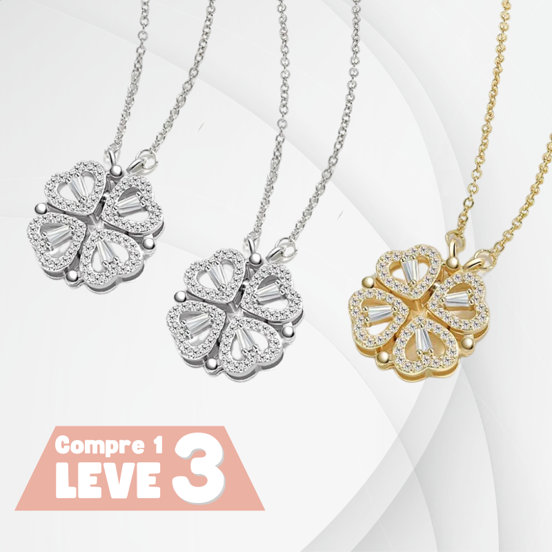Compra 1 leve 3 - Colar Trevo de Coração