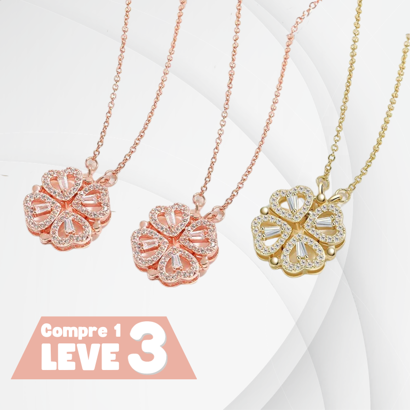 Compra 1 leve 3 - Colar Trevo de Coração