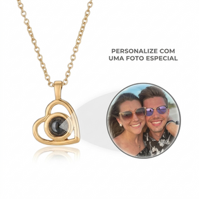 Colar Personalizado com Foto + caixa para presente de brinde