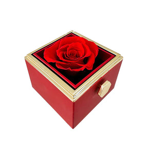 Caixa Rotativa Rosa Eterna Com Colar de Coração Personalizado